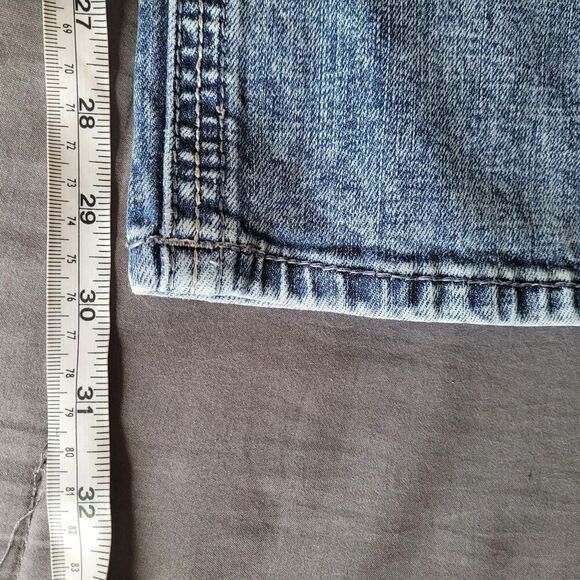 Affliction Jeans Mens 30x30 Blue Blake Straight Embroidered Y2K Button Pockets - Picture 9 of 10